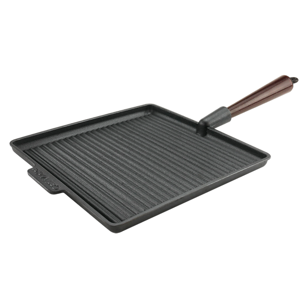 Carl Victor Gjutjärn Gjutjärns Fyrkantig Grillpanna 28x28 cm Trähandtag