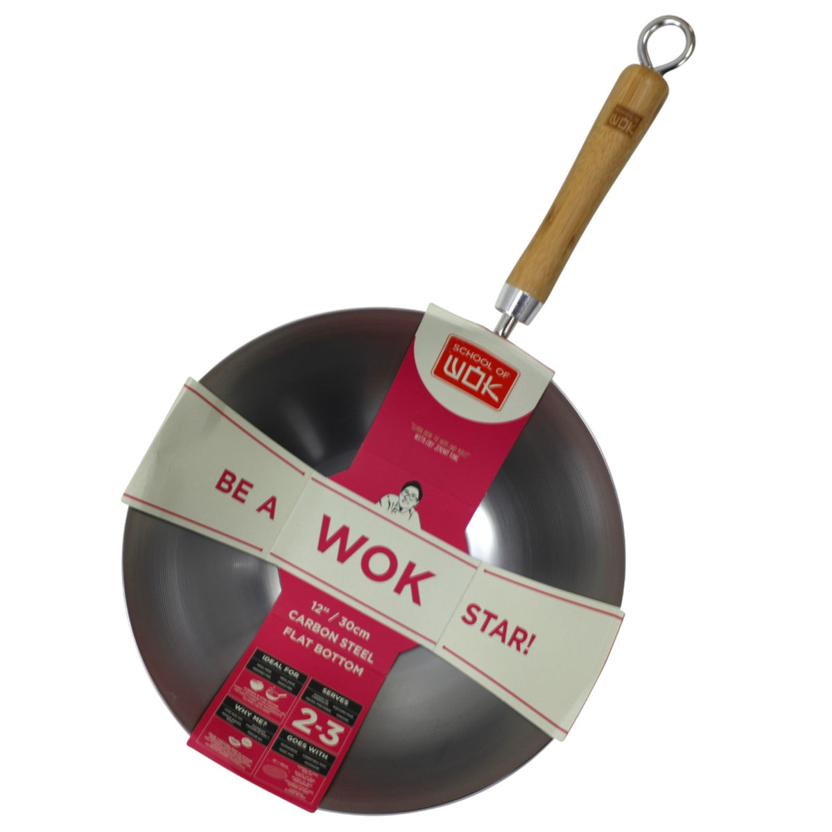 School of Wok Wokpanna Kolstål 30cm