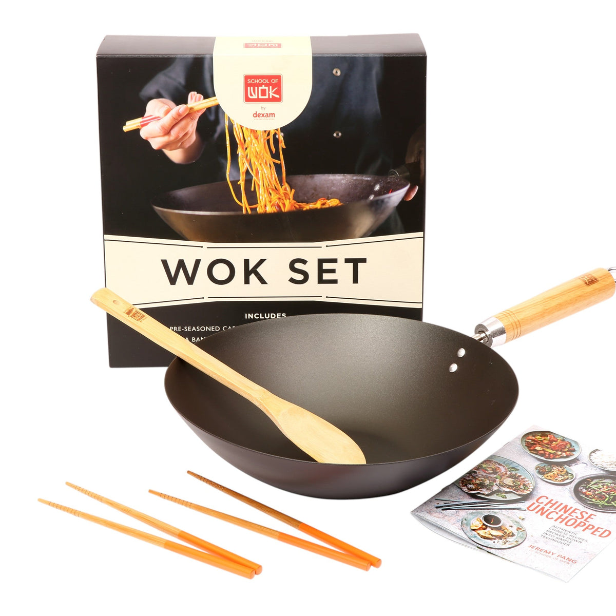 School of Wok Pre-Seasoned Set Wok 30cm