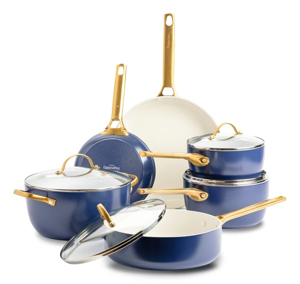 GreenPan Padova Reserve gryt- och stekpanneset, 10 delar – Oxford Blue
