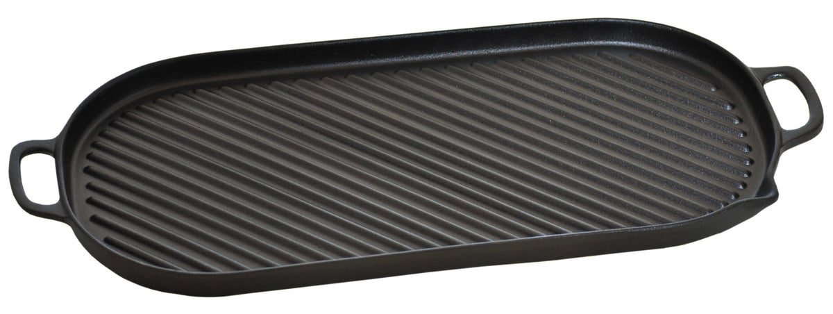 Ronneby Bruk Grillplatta med handtag & hällpip Gjutjärn 23x47