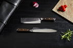 Damascus by Hâws Kockkniv 32 cm + Grönsakskniv 30 cm Wengé