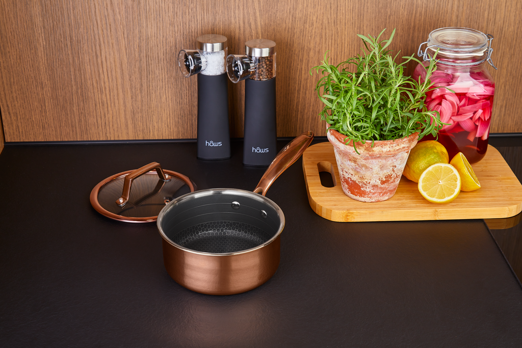 Hâws Santo Kastrull 1,5 L med lock Hybridbeläggning Rose Gold