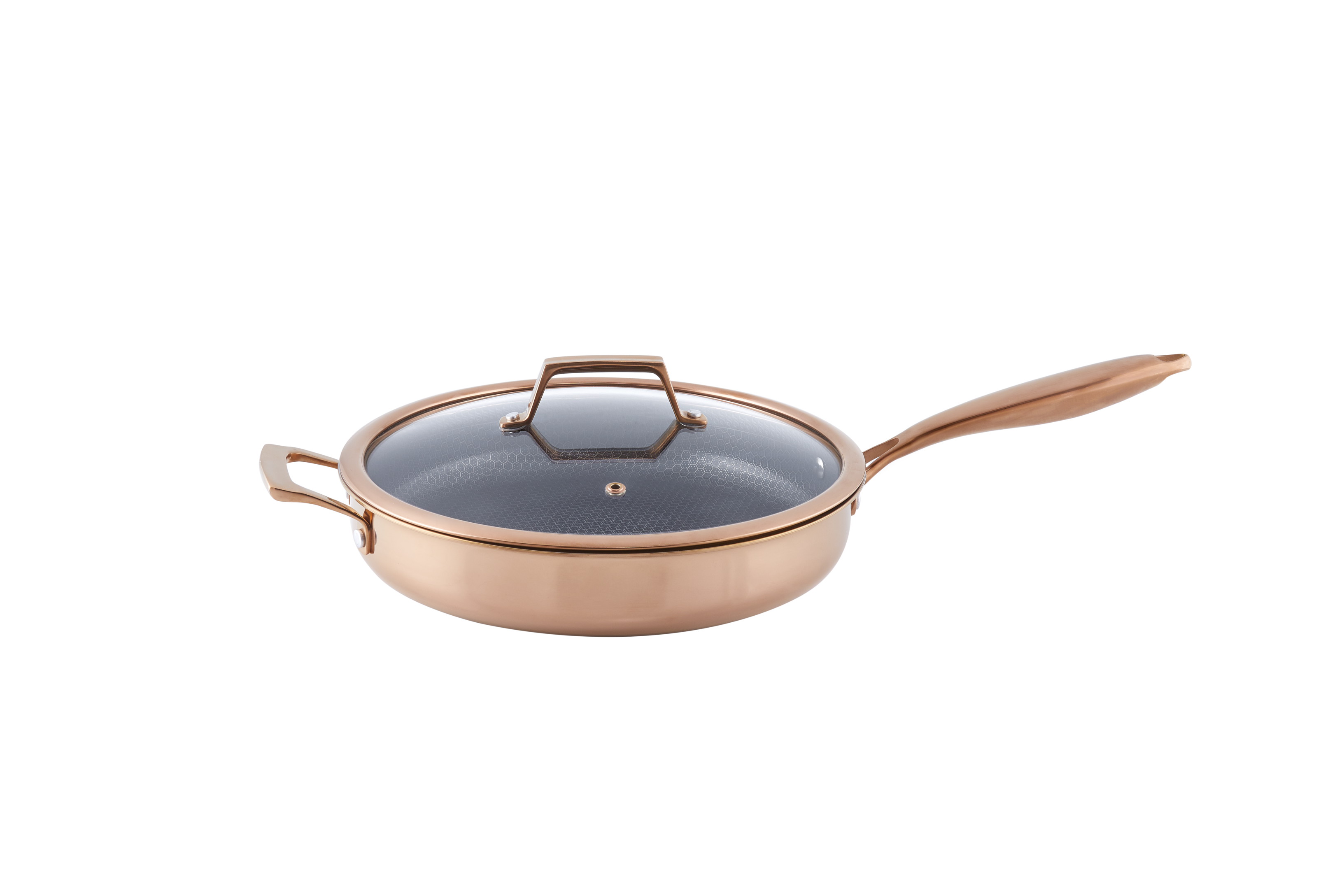 Hâws Santo Sauté‑panna 28 cm med lock Hybridbeläggning Rose Gold