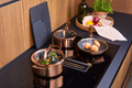 Hâws Santo Set: Kastrull 1,5 L, Gryta 2,2 L & Stekpanna 20 cm Hybridbeläggning Rose Gold