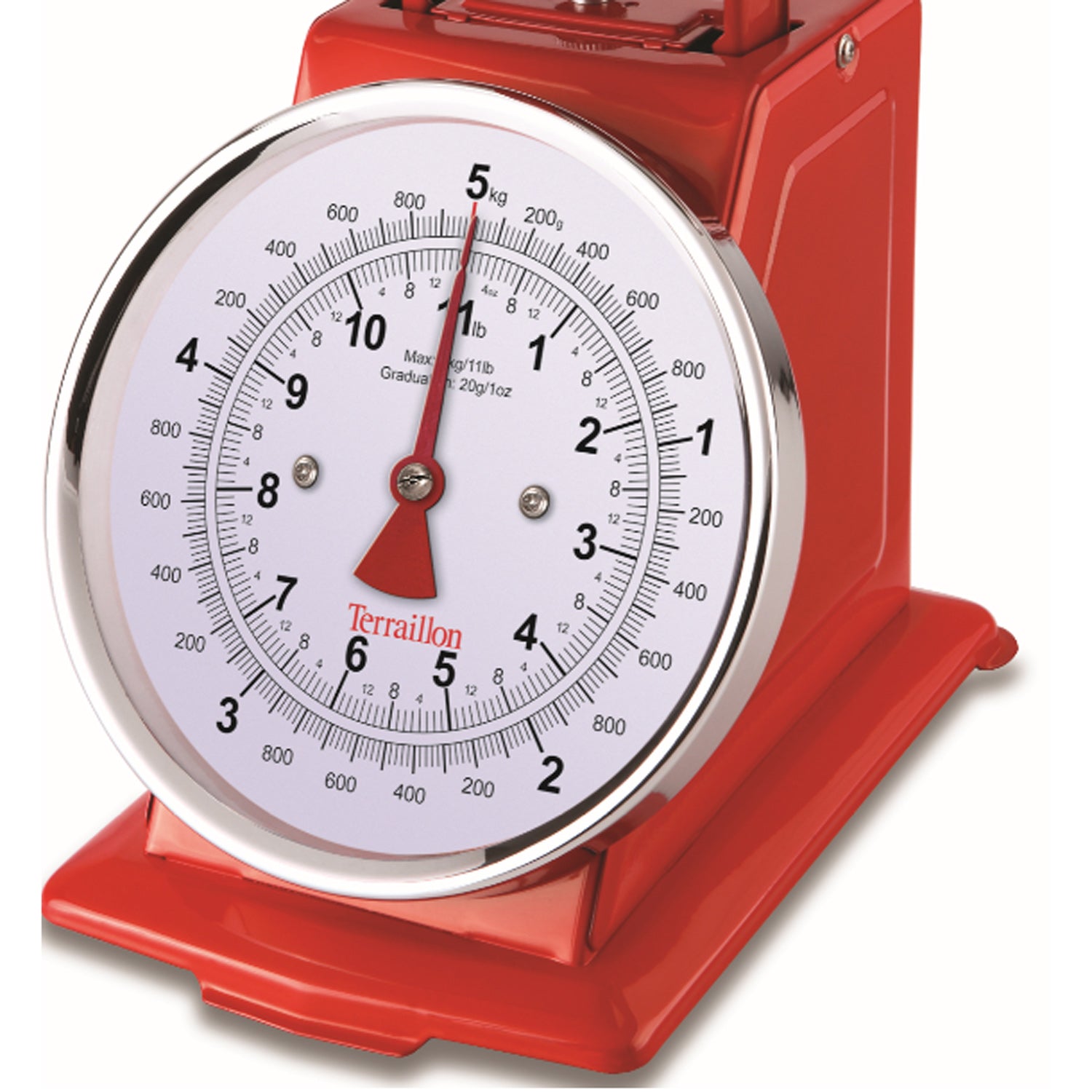 Terraillon – Köksvåg Tradition 500 Dual Red 1L skål, 5 kg