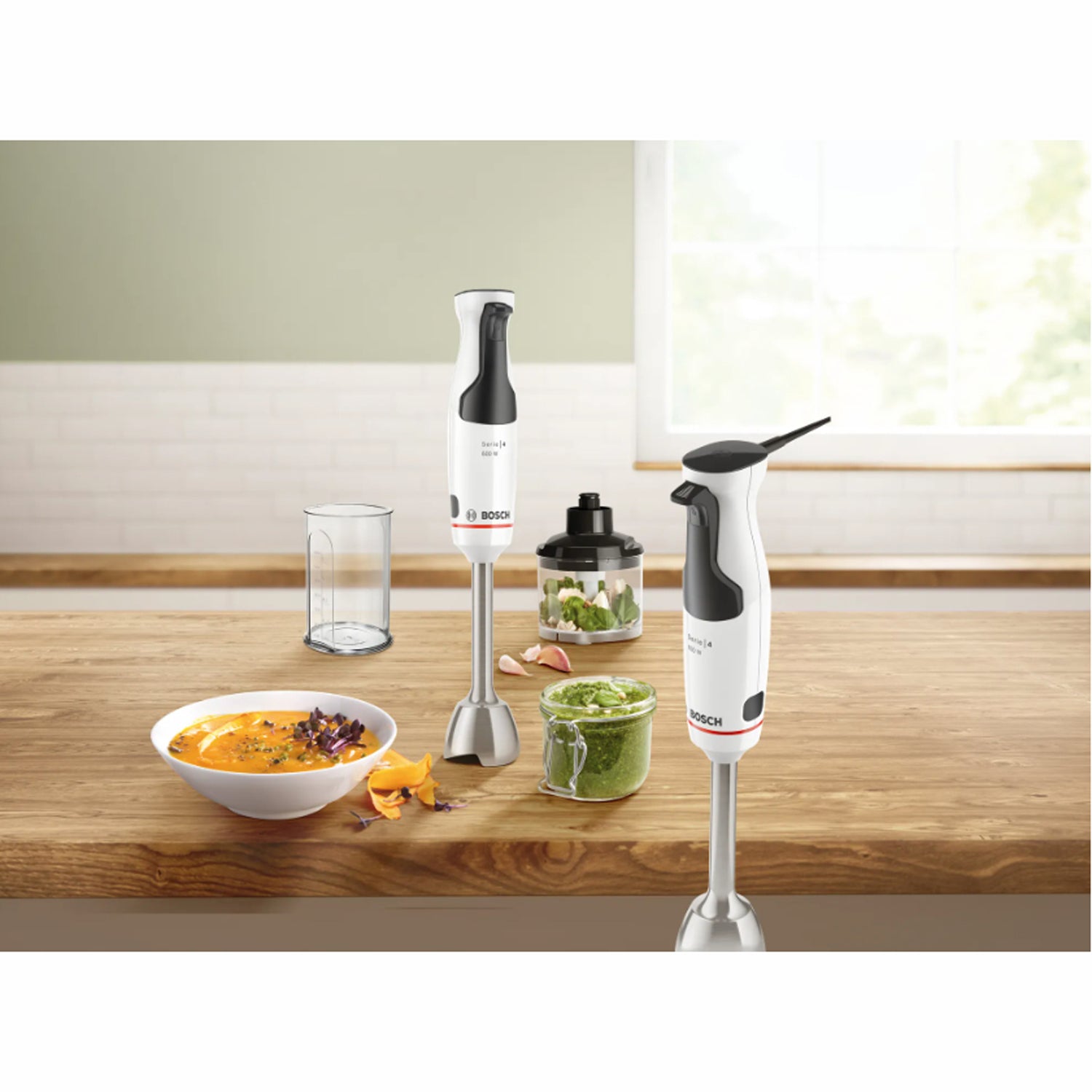 Bosch – Stavmixer paket MSM4W220 inkl bunke &amp; mini hack 800Watt