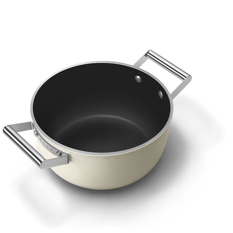 Smeg Keramisk Gryta 24 cm Non-Stick - Creme
