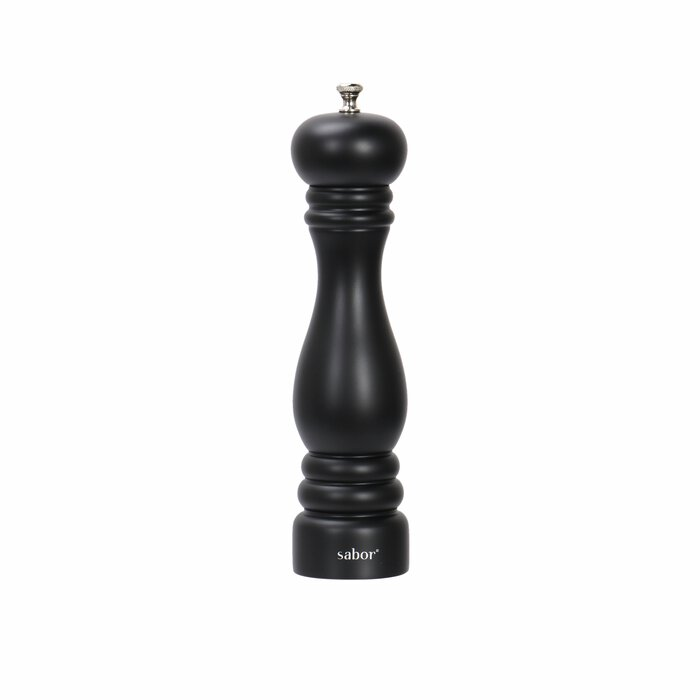 Sabor Saltkvarn D7,5 H30 cm, Bøk, keramisk kvern, stål 18/8, svart