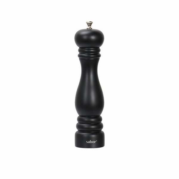 Sabor Saltkvarn D7,5 H30 cm, Bøk, keramisk kvern, stål 18/8, svart