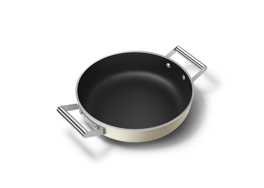 Smeg Keramisk Traktörpanna 28 cm Non-Stick - Creme