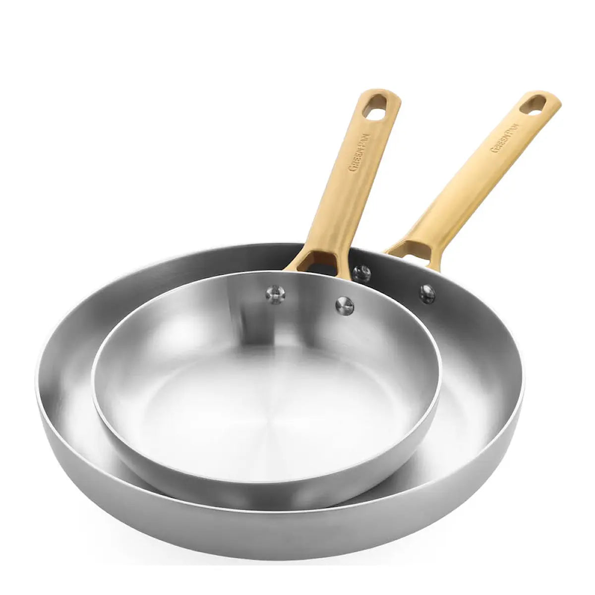 GreenPan Padova Reserve stekpanneset i rostfritt stål 20 + 28 cm, 2 delar