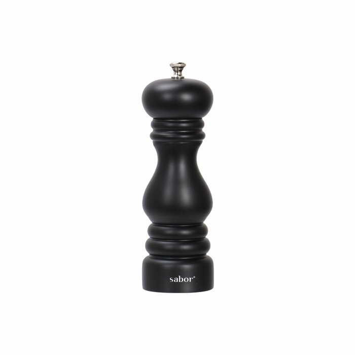Sabor Pepparkvarn D6 H22 cm, bøk, karbonstål, stål 18/8, svart
