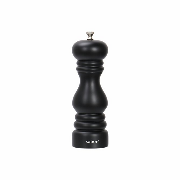 Sabor Pepparkvarn D6 H22 cm, bøk, karbonstål, stål 18/8, svart