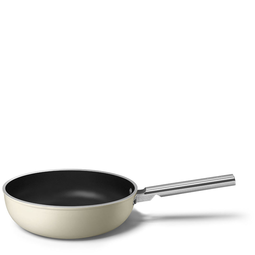 Smeg Keramisk Wok 30 cm Non-Stick - Creme