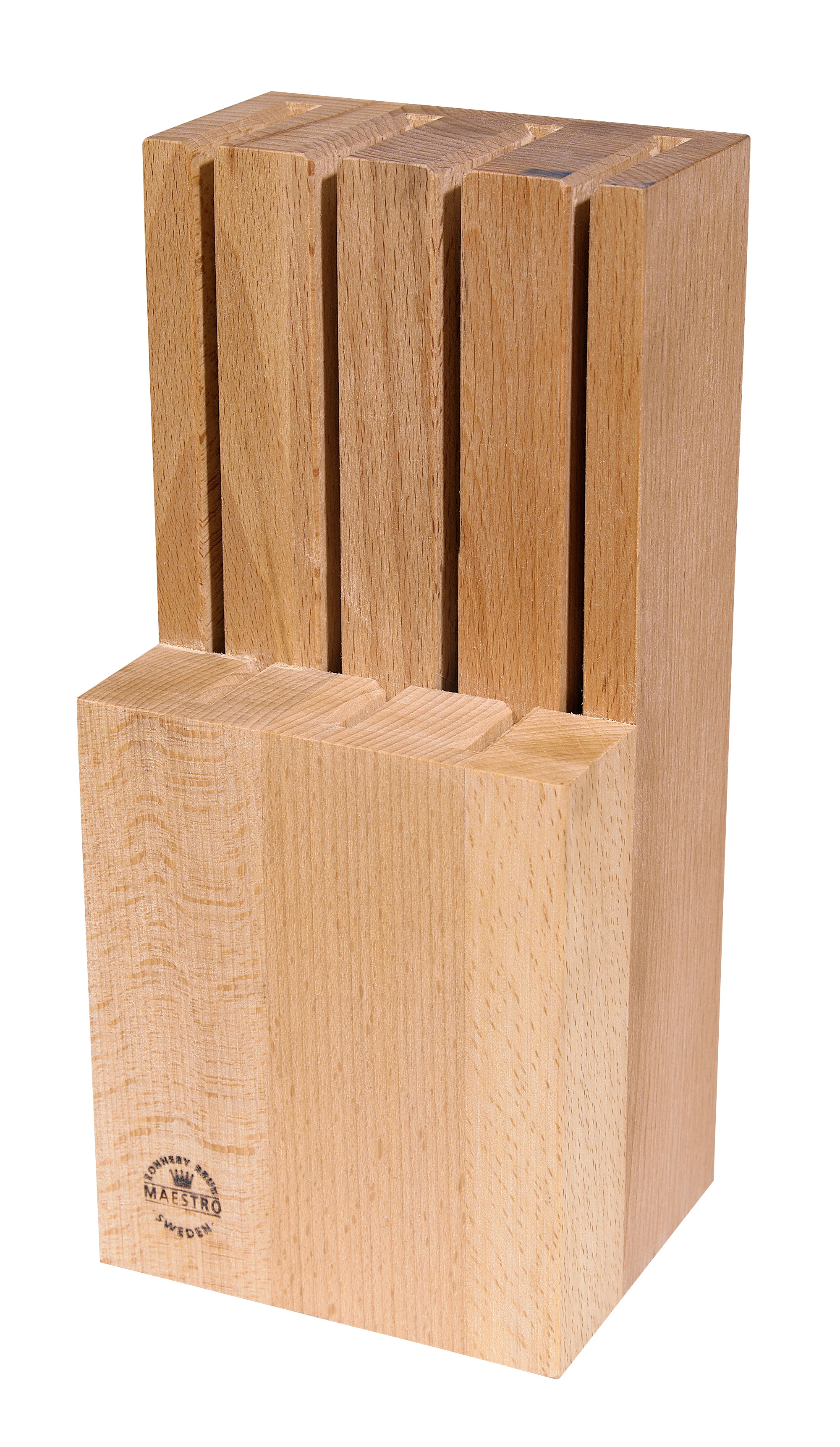 Ronneby Bruk Stående knivblock för 7 knivar Oljad Bok 25x12x11