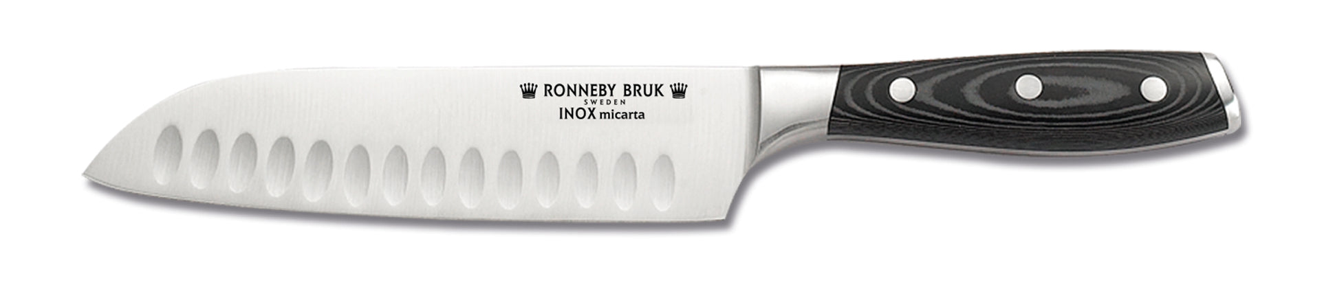 Ronneby Bruk Santoku, japansk kockkniv Micarta 17.5