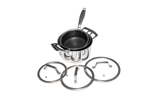 Hâws Santo Grytset 1,5 L, 2,2 L & 3,4 L med lock Hybridbeläggning