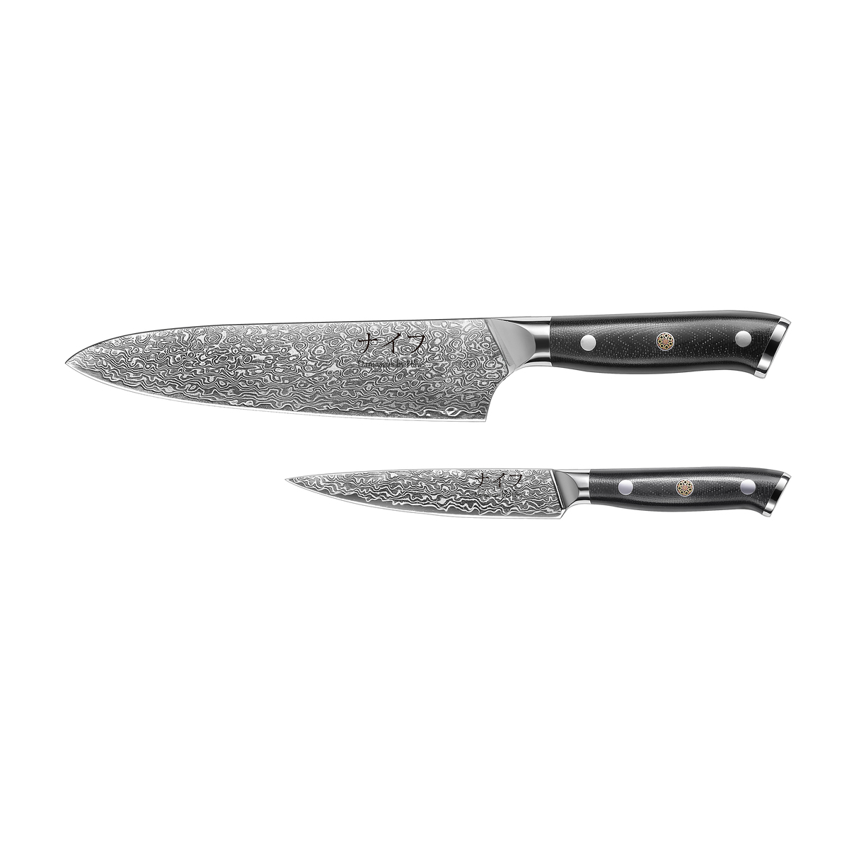 Damascus by Hâws Kockkniv 32 cm + Allkniv 24 cm G10