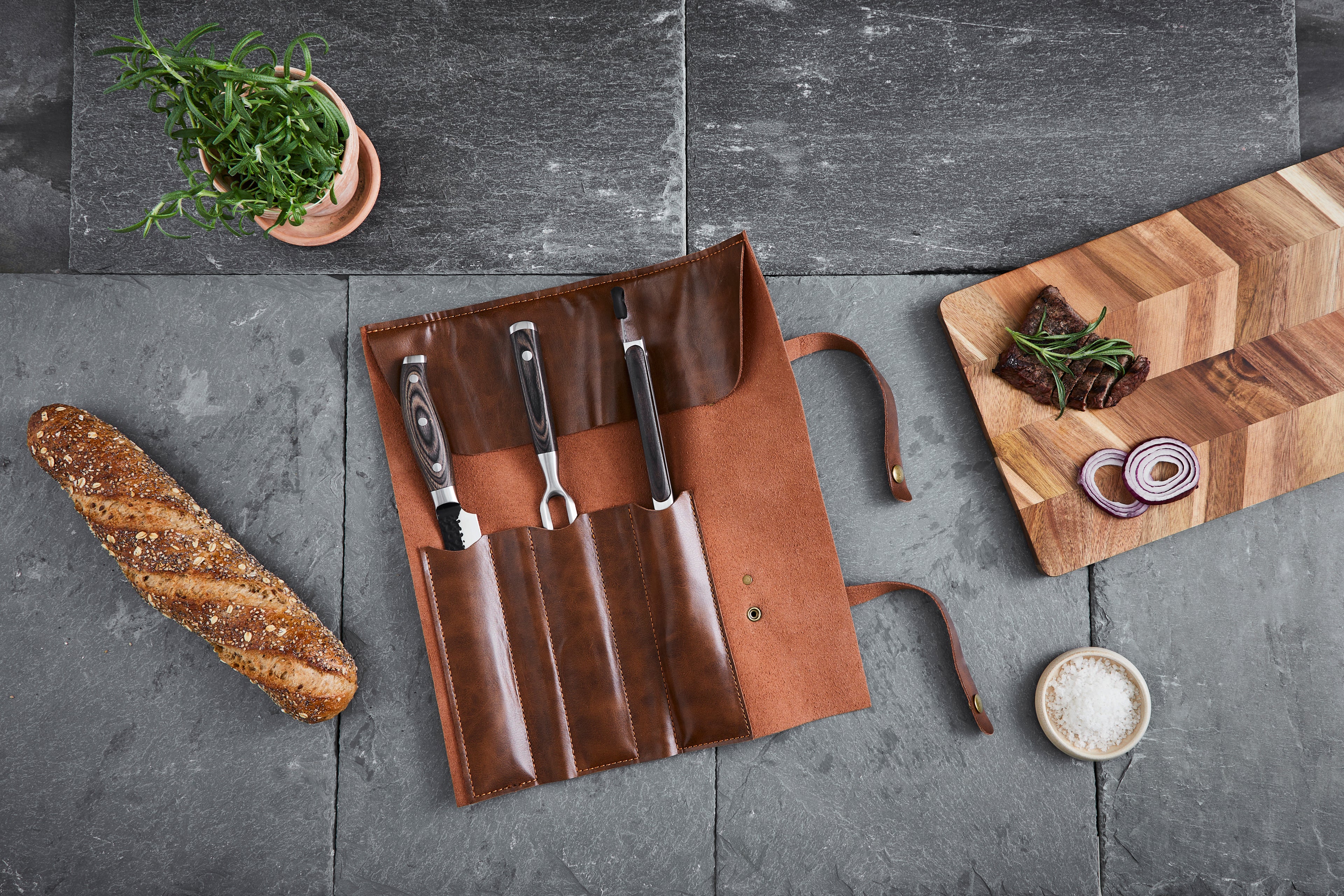 Hâws Santo BBQ‑set 3 delar – med läderfodral – bild 3