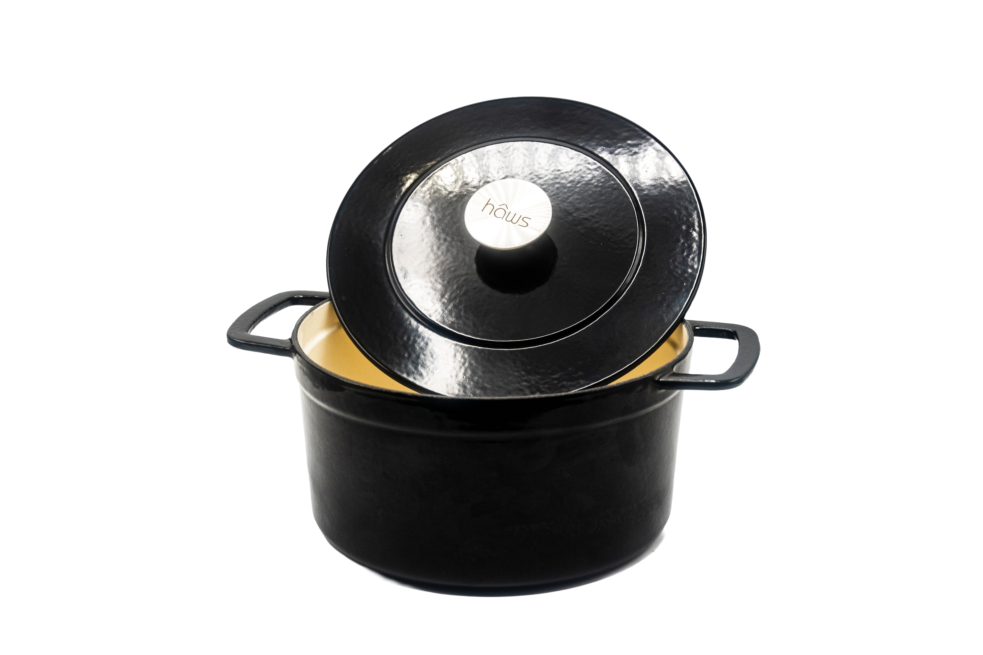Hâws Santo Dutch Oven 3,6 L blank svart med silverknopp – bild 4