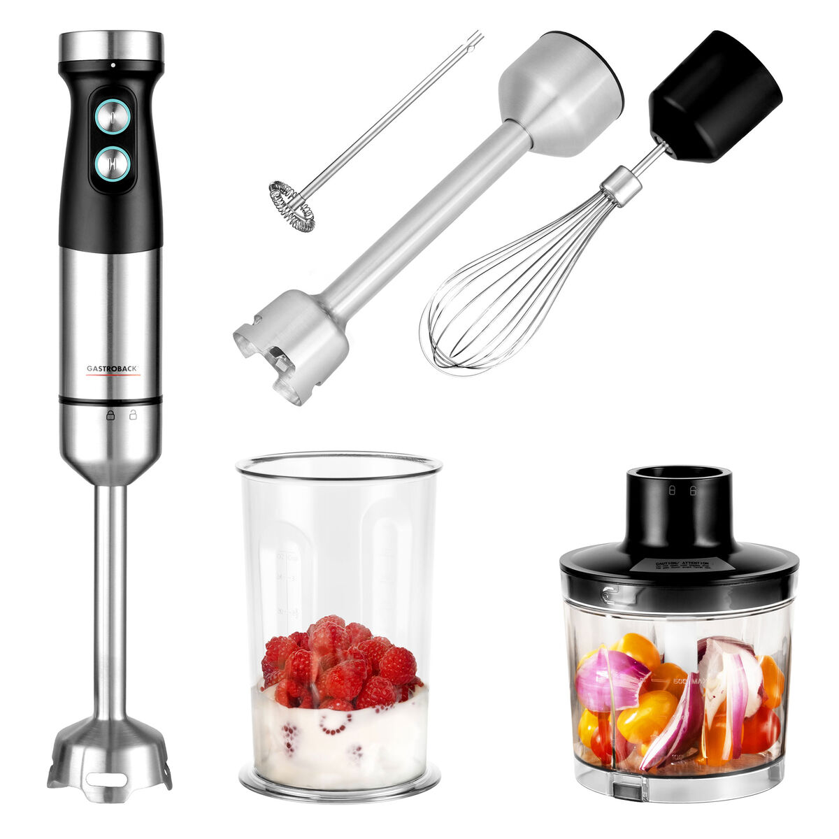 Gastroback Sladdlös Stavmixer Set 5-i-1